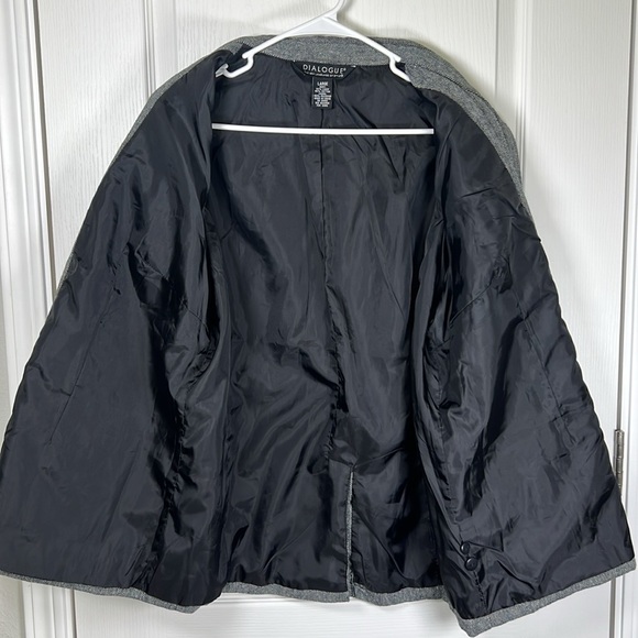 Dialogue Linen Cotton Blend Gray Black  Shirt/Jacket Safari Size Large - Picture 7 of 8